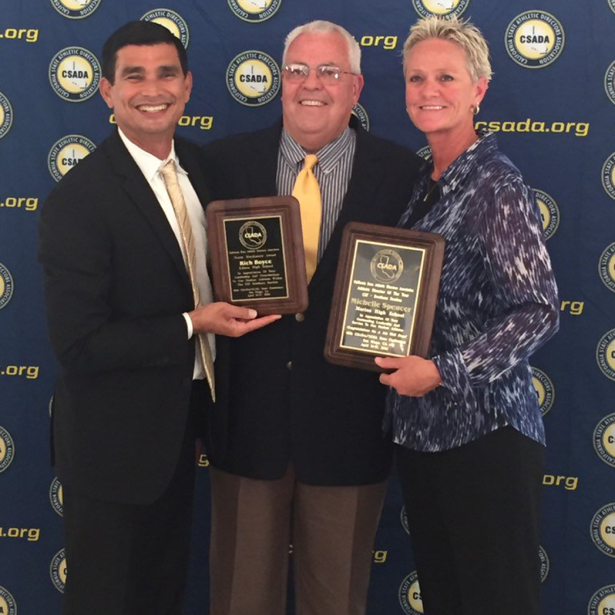 Two HBUHSD Athletic Directors presented with achievement awards