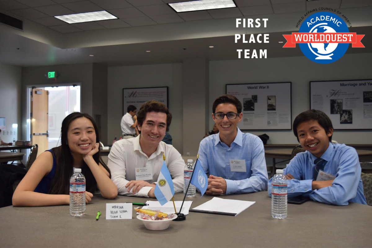 Marina students take top two spots in prestigious world affairs competition
