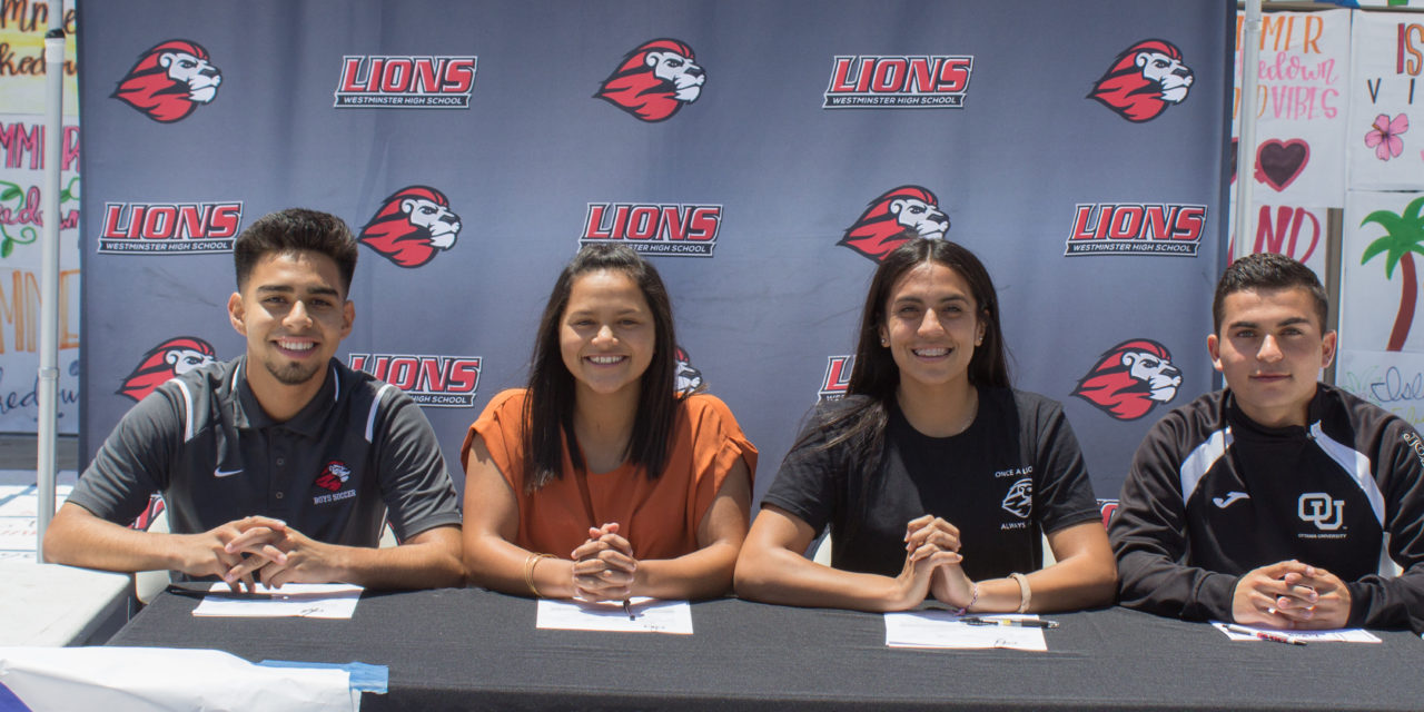 Four Westminster High athletes sign National Letter of Intent