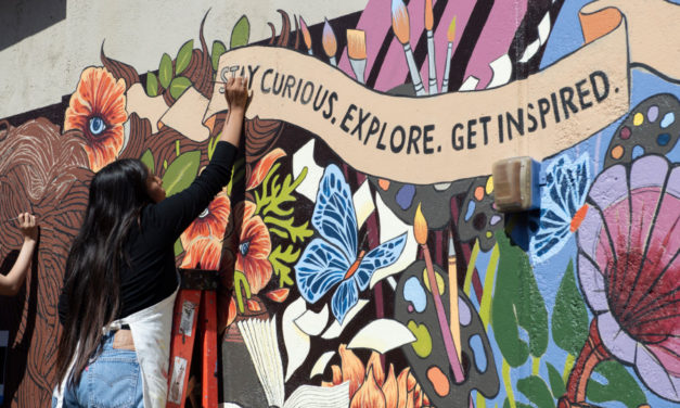 (OC Register) Students create a fourth mural at Westminster High, the only California school awarded a special arts grant from Vans